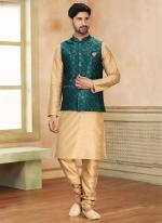 Green Banarasi Silk Festival Wear Jacquard Kurta Pajama