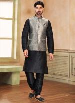 Grey Banarasi Silk Festival Wear Jacquard Kurta Pajama