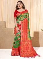 Green Silk Traditional Wear Kanjivaram Saree