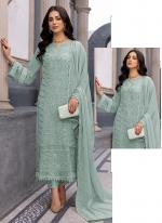 Pista Green Faux Georgette Festival Wear Sequins Work Pakistani Suit