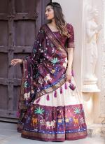 Wine Silk Navratri Wear Digital Printed Lehenga Choli