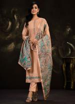 Peach Silk Party Wear Embroidery Work Salwar Suit