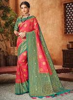 Pink Brocade Silk Party Wear Stone Work Saree