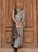 Grey Silk Party Wear Weaving Saree