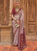 Maroon Silk Party Wear Weaving Saree