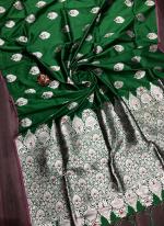 Green Lichi Silk Traditional Wear Weaving Saree