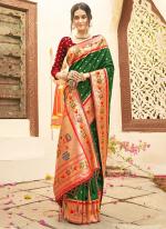 Bottle Green Silk Wedding Wear Weaving Saree