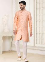 Peach Banarasi Jacquard Festival Wear Weaving Indo Western