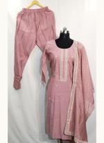 Pink Muslin Festival Wear Embroidery Work Readymade Salwar Suit