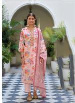 Pink Linen Traditional Wear Gota Patti Work Readymade Salwar Suit