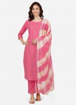 Pink Chinnon Silk Daily Wear Embroidery Work Readymade Salwar Suit