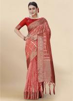 Gajri Soft Organza Party Wear Weaving Saree