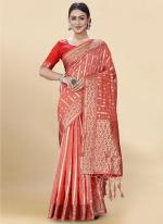 Gajri Soft Organza Traditional Wear Weaving Saree