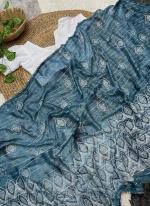 Blue Shimmer Festival Wear Mukaish Work Saree