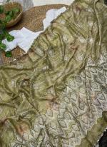 Green Shimmer Festival Wear Mukaish Work Saree