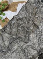 Grey Shimmer Festival Wear Mukaish Work Saree