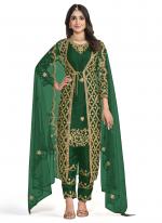 Green Net Eid Wear Mirror Work Salwar Suit