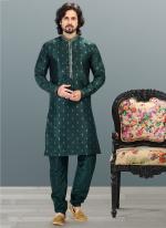 GREEN Banarasi Silk Festival Wear Jacquard Kurta Pajama