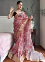 Dark Pink Organza Festival Wear Sequins Work Saree