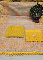 Yellow Cambric Cotton Festival Wear Sequins Work Readymade Salwar Suit