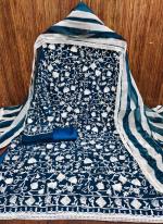 NAvy Blue Georgette Daily Wear Stitch Work Dress Material