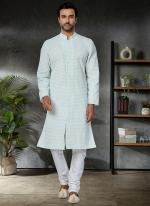 Sky Blue Georgette Festival Wear Embroidery Work Kurta Pajama