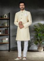 Yellow Silk Festival Wear Embroidery Work Kurta Pajama