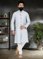 Sky Blue Jacquard Festival Wear Embroidery Work Kurta Pajama