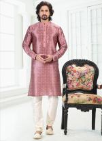 DARK PINK Banarasi Silk Traditional Wear Digital Printed Kurta Pajama