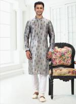 PISTA GREEN Banarasi Silk Traditional Wear Digital Printed Kurta Pajama