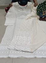 White Cambric Cotton Festival Wear Sequins Work Kurti With Sharara