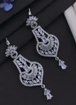 New Premium Quality Designer Fancy Silver Plated American Diamond Earrings