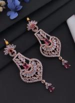 New Premium Quality Designer Fancy Rose Gold American Diamond Earrings