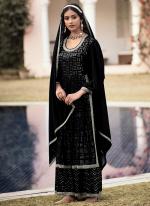 Black Georgette Eid Wear Embroidery Work Readymade Salwar Suit