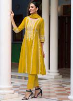 Yellow Silk Festival Wear Embroidery Work Readymade Salwar Suit