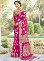 Purple Organza Traditional Wear Weaving Saree