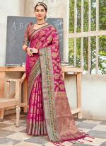 Purple Organza Traditional Wear Weaving Saree