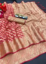 Pink Pure Organza Casual Wear Weaving Saree