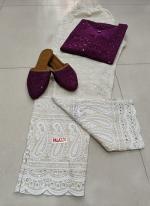 Wine Cambric Cotton Traditional Wear Sequins Work Kurti With Palazzo