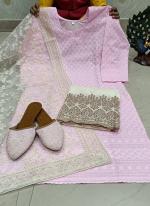 Light Pink Cambric Cotton Festival Wear Sequins Work Readymade Salwar Suit