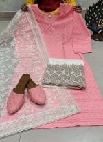 Pink Cambric Cotton Festival Wear Sequins Work Readymade Salwar Suit