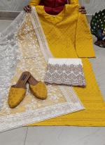 Yellow Cambric Cotton Festival Wear Sequins Work Readymade Salwar Suit