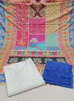 Blue Cambric Cotton Traditional Wear Sequins Work Readymade Salwar Suit