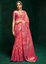 Pink Cotton Silk Party Wear Weaving Saree