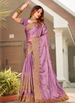 Dusty Gajri Pure Satin Festival Wear Embroidery Work Saree