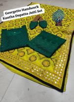 Bottle Green Cambric Cotton Traditional Wear Chikankari Readymade Phulkari Suit