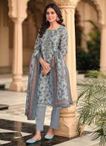 Dark Grey Linen Festival Wear Embroidery Work Readymade Salwar Suit