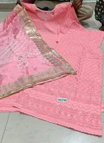 Pink Cambric Cotton Festival Wear Sequins Work Phulkari Suit