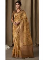Banarasi Silk Party Wear Jacquard Golden Color Saree