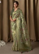 Pista Green Banarasi Silk Party Wear Jacquard Saree